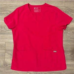 “Sold” Figs Hibiscus Pink scrub top “limited edition”
